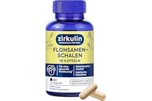 ‎ZIRKULIN Zirkulin Flohsamenschalen (80 Kapseln) - fördert die Verdauung & Darmgesundheit - Geschmacksneutral - Unterstützen eine ballaststoffreiche & gesunde Ernährung - Sehr gut Quellfähig