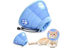 YIKKI Adjustable Cat Cone Collar Soft, Cat Recovery Collar, Soft Cone for Cat Small Dog, Adjustable Elizabethan Collars Cones for Small Pets Cats Kittens (M)