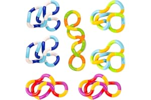 BAIYSFFG Tangle Fidget Toy 7 PCS Twisty Fidget Toy Stress Relief Stim Silent for Kids and Adults