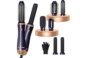 ATOPSKINS 6 in 1 Airstyler Haarstyler - Warmluftbürste Set, Negativ Ionen Haartrockner mit föhn, Air Lockenstab, Rundbürstenföhn, Glättbürste, Stylingbürsten, Air Styler Thermal Brush Haartrockner Set