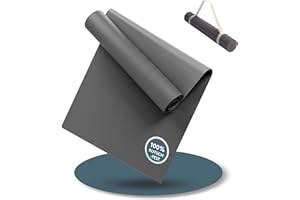 ‎LILENO SPORTS LILENO SPORTS Yoga Matte (180x60cm) inkl. Tragegurt - Sport und Yogamatte extra rutschfest in 4 mm Dicke - Gymnastikmatte und Fitnessmatte für Workout und Yoga - Sportmatte für Zuhause