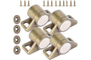 4 st vintage zink oy magnetisk dörrfångst netto skåp hårdvara beslag D magnetisk nettodörr fånga hårdvara tillbehör (Bronor)