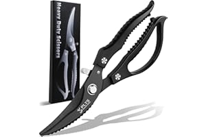 PLYS Ciseaux Cuisine en Acier Inoxydable Professionnel Ciseaux à Volaille Noir