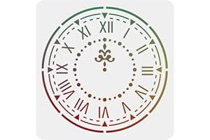 FINGERINSPIRE Clock Stencil Template 30x30cm Square Ornate Clock Painting Stencil Template Reusable DIY Stencil Template for Home Decor (White)