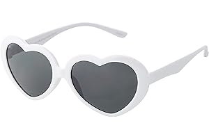 UltraByEasyPeasyStore Girls Heart Shaped Sunglasses - Red Pink Heart Glasses Retro