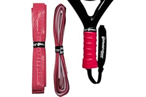 Padel Vibes® BOLD ComfortMax™ Overgrip | Perforated, Ergonomic Overgrips for Padel, Tennis, Badminton, Squash, Racketball | Sweat-Absorbing, Anti-Slip, Durable (1, Red)