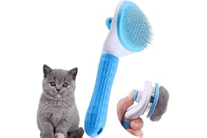 MUX TRADERS Cat Grooming Brush Shedding - For short Haired Cats, Brushes Long Hair Brush, Fur Comb Puppy Massage Removes Mats, Tangles and Loose Fur, blue, 161.0 grams, 1.0 count