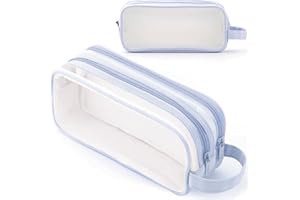 MAMUNU Trousse transparente pour femme, bleu, Trousse à maquillage