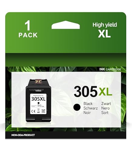 COLORETTO 305XL Cartuccia Nera Rigenerata – 700 Pagine, Compatibile HP 305 XL Per Serie 6000/6400/4100 - 5