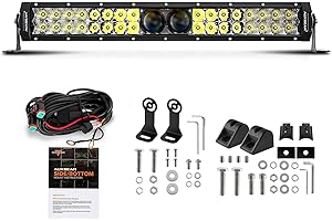 Auxbeam 22 Inch Led Light Bar 180W 22000LM 5D Pro Lens Off Road Driving Light Spot Flood Combo Fog Light LED Work Light with 10FT Wiring Harness Kit (Professional Grade Outdoor Lighting Source P8 LED)