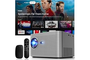 GAIMOO Proyector Portátil 4K 800 ANSI 3000 Lumens, WiFi 6, BT5.2, Enfoque Auto/Keystone, Asistente Voz, HDMI/TV Stick/TV Box/Móvil/USB/PS5/Laptop/Rotation, con Cable HDMI y Ratón Gris