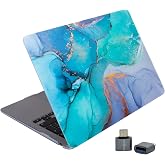 SyncCase Huawei MateBook D14 Kılıf Uyumlu Mermer Desenli Mat TPU Sert Hard Case İnce Hafif Koruma 2019-2022 14 İn&ccedil; A&ccedil;ık Yeşil