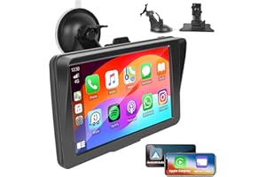HIKITY Wireless Apple CarPlay Android Auto Screen, Car Stereo 7" 1080P HD Touch Screen Portable Navigation Radio Vedio Player with Bluetooth Live Navigation, Voice Control,FM AUX, Airplay Mirror Link