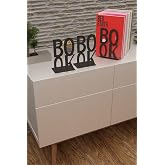 Risingmaber Dekoratif Book Yazı Tasarımlı Kitap Tutucu Desteği Mat Siyah.(KİTAP AYRA&Ccedil;I HEDİYELİ) MK3S
