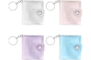 Heozhuyi 4 Stück Mini Fotoalbum Schlüsselanhänger, Schlüsselring Bild Schlüsselanhänger, Personalized Kleines Taschen Foto-Schlüssel Zubehör, Photo Albums Fotoaufbewahrung Schlüssel Anhanger