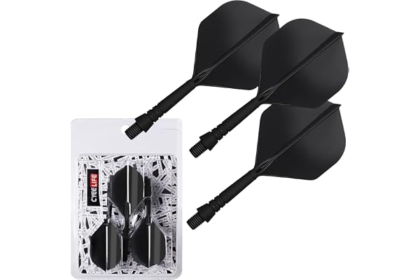 CyeeLife Tige de fléchettes et ailettes intégrées Standard,Parfait pour fléchettes à Pointe Souple/Acier Fléchettes,Lot de 3 pièces