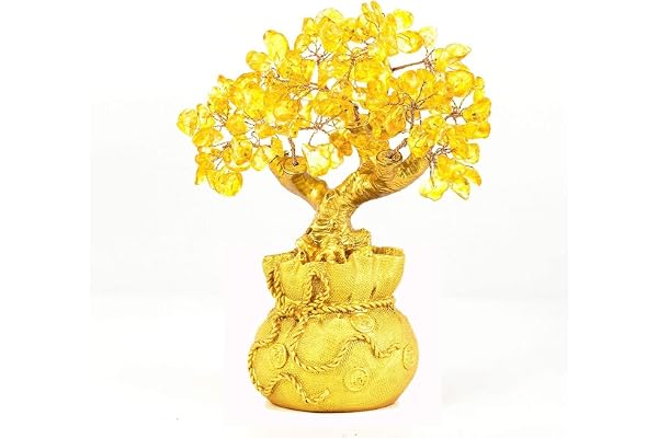 Bwinka Feng Shui Money Tree kontor hem bord Feng Shui dekoration kristall pengaträd för rikedom och lycka