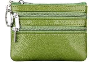 CYNURE Genuine Leather Purse for Women with Keyring