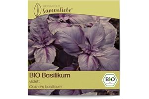 Samenliebe BIO Basilikum Samen alte Sorte Violett aromatische Gartenkräuter Küchenkräuter rot 500 Samen samenfestes Kräuter Saatgut für Küche indoor und Balkon Garten BIO Kräutersamen