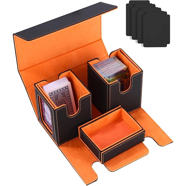 DALIN PU-Leder Tarotkarten-Box – Schützt Karten Bis 70x120 Mm, In Schwarz, Blau Oder Rot