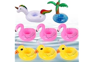 Seasboes 8 Pezzi Portabibite Gonfiabile Set, Portabicchieri Sottobicchiere Galleggianti, Portabicchieri Gonfiabili per Birra, Giocattolo da Bagno per la Piscina Bambino per Feste