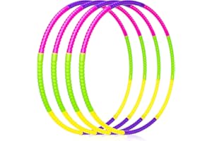 HYMAZ Toy Color Hoop for Kids Toys Exercise Hoop Rings Adjustable & Detachable Weight Size for Party Toys Indoor Outdoor Activities Colorful Hoops for Gymnastic Classroom School Sports Games (4P Set)