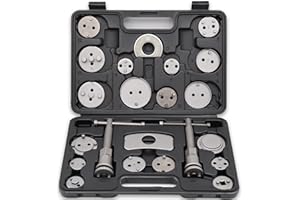 DASBSTE 23-TLG. Universal Bremskolbenrücksteller Satz - Profi Bremskolben Rückstellwerkzeug für Bremssattel & Bremszylinder – KFZ Bremskolben Werkzeug mit Links- & Rechtsgewinde (Schwarz)