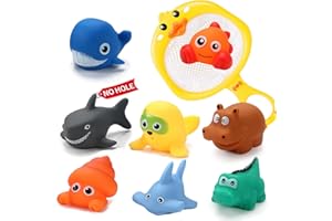 Tangdudu Giochi Bagnetto antimuffa senza fori per Bambini 1 2 3 4 Anni, Giochi Acqua Neonato, giochi piscina neonato, giochi vasca da bagno bambini, Giocattoli da Bagno Morbidi Galleggianti