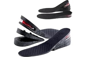 UKGLASS 3 Layers Height Increasing Shoe Insoles - Includes 3cm 5cm or 6.5cm Boost Inserts - Invisible Height Increase Insole for Men & Women - Hidden Trainer Hight Increaser Pair