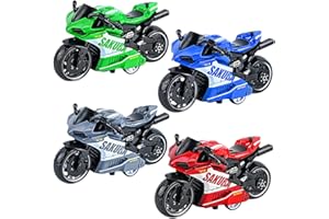 URacon Moto Giocattolo Motorcycle Model Toy Pull Back Innovative Simulation Alloy Motorcycle Model Simulazione Moto Giocattolo Educativi Bambini Ragazzi Ragazze Regalo Per Feste Compleanno 4pcs