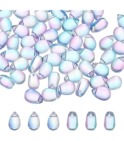 Lot De 200 Perles En Verre De Bohême Forme Goutte - Couleur Topaze AB - Neuf Intact - Pour Bijoux