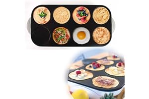 ‎BMF-VERSAND bmf-versand® Mini Crepes Maker für 8 Personen - Mini Crêpes 1500 Watt Tischgrill - Partygrill Kleine Pfannkuchen - Antihaftbeschichtung Einfache Reinigung