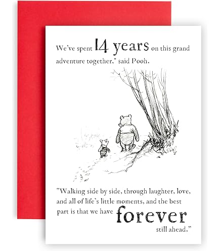 Glückwunschkarte Zum 14. Hochzeitstag – ‚14 Years Since We Tied The Knot!‘, 120x170 Mm, Mit Umschlag