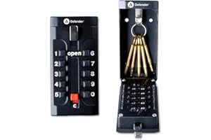 Defender Push Button Key Safe - Outdoor Wall Mounted Waterproof Lock Box - Secure Combination Key Storage Cabinet with Free Fixing Kit for Home, Office & Airbnb