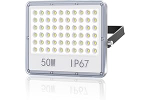 TASINUO 50W LED Floodlight Outdoor, 5000LM Outdoor Security Lights, IP67 Waterproof LED Spot Lights 7000K Daylight LED Flood Lights Outdoor for Garden, Yard, Garages, Warehouse, Patio, Billboard