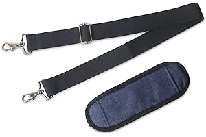 JAKAGO Uniwersalny zamienny wyściełany regulowany pasek na ramię o długości 155 cm z metalowymi obrotowymi haczykami i antypoślizgową podkładką na laptopa, teczkę, torbę kurierską, torbę na aparat,