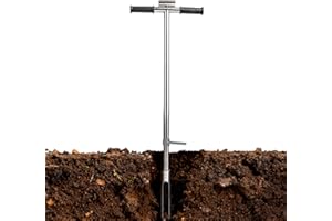 COCOARM Sonda per Campionatore di Terreno 1 M/38 Mm Campionatore di Terreno in Acciaio Inossidabile Maniglia Stile T Strumento per Campionatore di Terreno con Pedale di Espulsione per