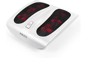 Homedics Shiatsu Foot Massager With Heat - Deep Kneading, Deluxe Heated Foot Massager, 6 Rotating Massaging Nodes And 18 Massage Heads, Portable, Mains Powered With Easy Toe Touch Control - White