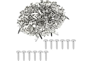 ANYUANKW 300 Pièces Mini Brads 8x18 mm Attaches Parisiennes Ronds Argent Métal Attaches en Papier pour DIY Scrapbooking Craft Papier Décoration
