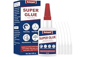 Sularpek Klej błyskawiczny 35 g, ekstra mocny, uniwersalny klej z nasadką zapobiegającą zapchaniu, wodoodporny, super klej do plastiku, tworzywa sztucznego, szkła, drewna, metalu i wielu innych