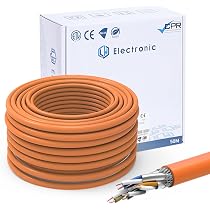 VENTON Belden - Cavo di rete Cat 7, 1000 MHz, schermatura S/FTP, 10 Gbit Ethernet, scala in rame 23 AWG, cavo dati arancione (10 metri
