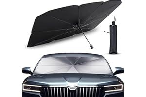 NOTHERN PEAKS Sonnenschutz Auto Frontscheibe. Windschutzscheibe Sonnenschutz SUV und LKW Auto-Sonnenschirm 140x80 cm UV-beständiger Auto Sonnen Schutz frontscheibe mit 360° drehbarer Achse und Titan-Beschichtung