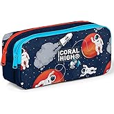 Coral High Lacivert Mavi Astronot İki B&ouml;lmeli Kalem &Ccedil;antası - Erkek &Ccedil;ocuk