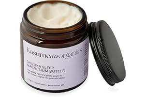 Kosumosu Organics Magnesium Butter for Sleep, Restless Legs & Muscle Recovery - UK Made & Safe for Kids - High Strength, Natural Topical Magnesium Cream - Lavender 110g