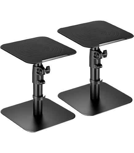 Supports D'enceintes En Bois 30 Cm - Paire Avec Plaques Supérieures 23,5x18,5 Cm - Pour Studio, Bureau, Salon - Améliore Le Son