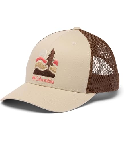 Columbia PFG Mesh Fish Flag Ball Cap – Sun Protection Fishing Hat, Red/White, Small/Medium