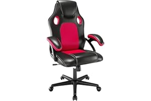 play haha. Sedia da Ufficio Girevole, in Stile Racing, Girevole, ergonomica, con Supporto Lombare, in finta pelle, Regolabile, con Sollevamento a Gas, Testato SGS