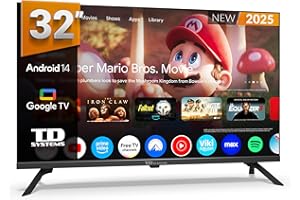 TD Systems - Smart TV 32 Pulgadas HD, Television TDT HD, Android 14 GTV, Modelo 2025, Televisor con 3 años de garantía - PRIME32K21GLE