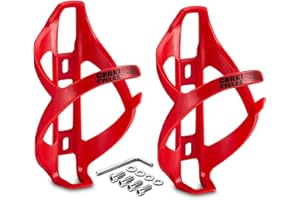 corki Cycles - Soporte para Botella de Agua para Bicicleta con Carga Lateral Derecha, para Carretera, MTB, Bicicleta de Grava, Color Rojo, Paquete de 2