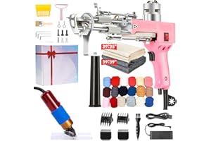 BESGEER Teppich-Tufting-Pistolen-Set mit Teppich-Trimmer, Tufting-Maschine für Schnittflor und Schleifenflor - Starter-Kit, Tufting-Pistole für Teppichherstellung, Teppichherstellungskit (Rose)